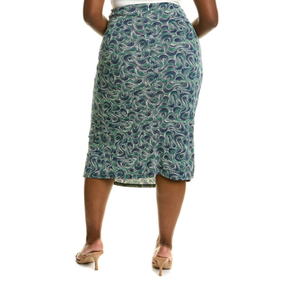 Cinq A Sept Vallory Draped Swirl-Print Midi Skirt Size 12 - Picture 3 of 3